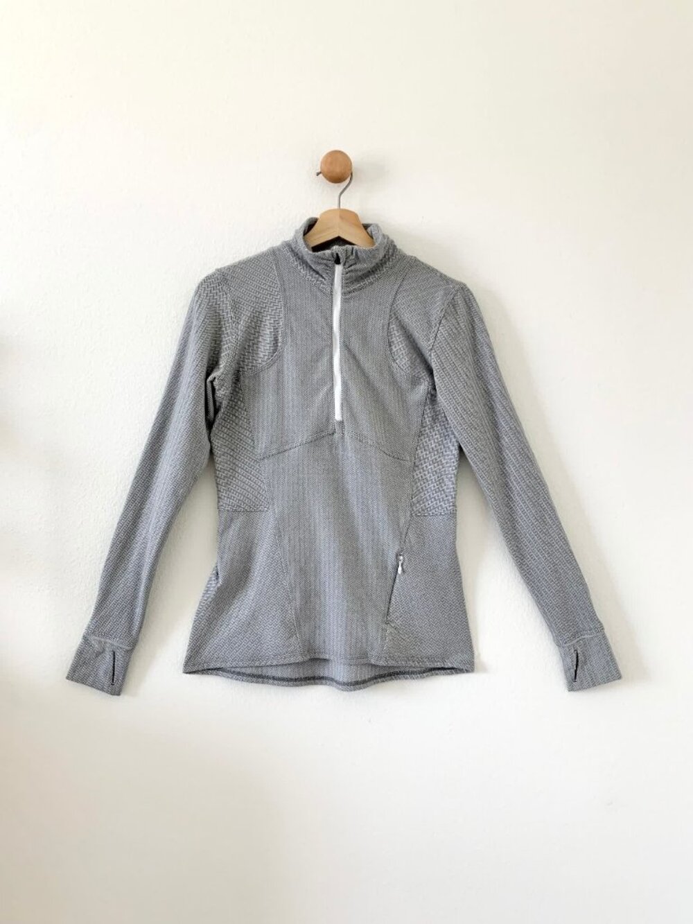 Lululemon Gray Kanto Catch Me Heathered Herringbone 1/2 Zip Top 8